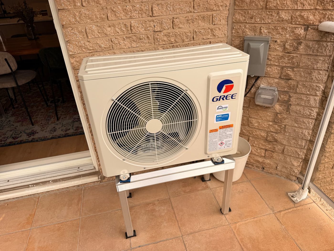 Gree Heat Pump on Wall Stand